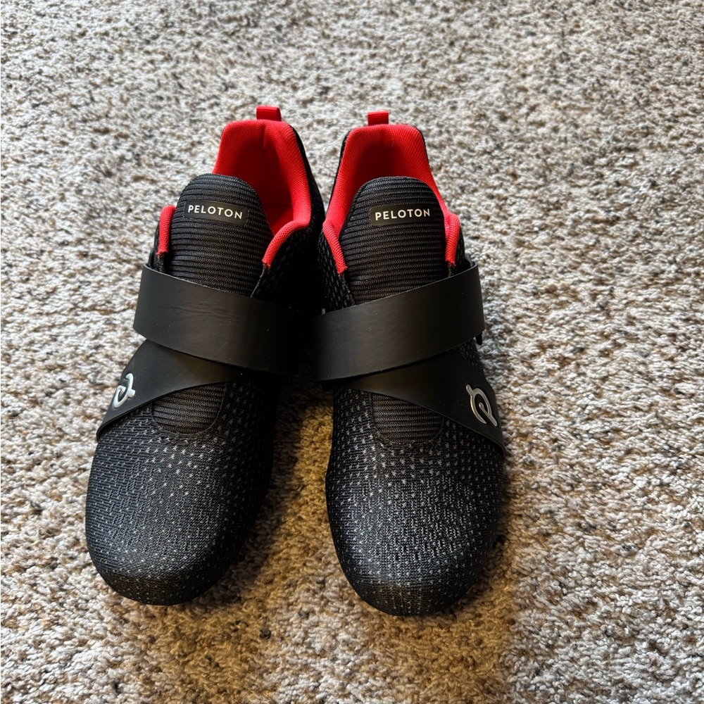 Peloton Black and Red Cycling Shoes